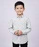 tiny toonzzz Cotton Blend Woven Full Sleeves Checked  Shirt - White