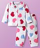 Babyoye 100% Cotton Knit Full Sleeves Co-ord Night Suit With Heart Print - White
