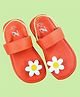 The Madras Trunk Flower Applique Detailed Sandals - Orange