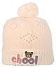 Kid-O-World Knit Bear Chool Text Patch Detailed Beanie - Circumference 46