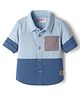 Babyhug Cotton Woven Full Sleeves Shirt With Cut & Sew Design - Blue