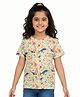Pranava Organic Cotton Knit Half Sleeves Sea Life Printed Tee - Yellow