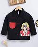 TOONYPORT Cotton Knit Three Fourth Sleeves American Girl Printed Shirt - Black
