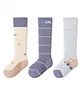 Kidofash Knit Pack Of 3 Vehicles Designed & Striped Socks - Cream