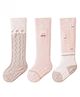 Kidofash Knit Pack Of 3 Floral & Bunny Designed Socks - Pink