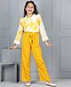 Cutiekins Woven Full Sleeves Tie & Dye Top & Palazzo Set - White & Yellow