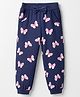 Doodle Poodle Single Jersey Knit Full Length Lounge Pant With Butterfly Print - Navy Blue