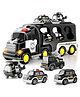 SANISHTH 5-in-1 Friction-Powered Polcie Truck Toy Set with Music  Montessori Educational Transport Carrier Vehicle Toy for Boys & Girls, Fun Birthday Gift for Kids