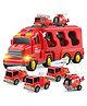 SANISHTH 5-in-1 Friction-Powered Fire Truck Toy Set with Music  Montessori Educational Transport Carrier Vehicle Toy for Boys & Girls, Fun Birthday Gift for Kids