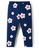 Doodle poodle 100% Cotton Knit Full Length Floral Printed Leggings - Navy Blue
