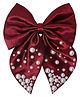 Aye Candy Bow Applique Detailed Pearls Embellished Alligator Clip - Maroon