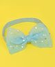 Aye Candy Bow Applique Detailed Dots Foil Printed Headband - Blue