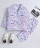 The Magic Wand Cotton Woven Full Sleeves Ice Cream Printed Coordinating Night Suit Set - Purple