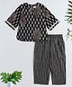 The Magic Wand Cotton Woven Three Fourth Sleeves Paisley Printed Top &  Palazzo Set - Black