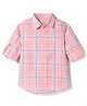 JASH KIDS Cotton Woven Full Sleeves Shirts With Checks - Peach