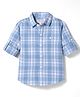 JASH KIDS Cotton Woven Fuill Sleeves Shirts With Checks - LIght Blue