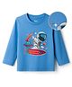 OHMS Single Jersey Knit Full Sleeves T-Shirt with Space Theme Print - Blue