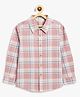 Campana 100% Cotton Woven Full Sleeves Tartan Checked Shirt - Dusty Pink & White