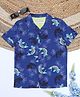The Lion and the Fish Woven Half Sleeves Floral & Fish Printed Shirt - Marlin Navy