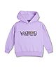 NUSYL Fleece Knit Full Sleeves Wild Text & Mountain Printed Light Winter Hoodie - Lilac
