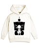 NUSYL Fleece Knit Full Sleeves Pirates Printed Light Winter Hoodie - White