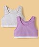Honeyhap Cotton Elastane Knit Sleeveless Solis Bras With Bio Finish - Lavendula & Light Grey Melange