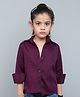 PinkChick Cotton Woven Full Sleeves Solid Shirt - Burgundy