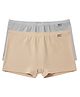 Putchi Bamboo Knit Pack Of 2 Solid Mid Rise Maternity Shorts - Skin & Grey
