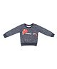 BABY CLOSET Knitted Knit Full Sleeves Dinosaur Printed Light Winter Sweatshirt - Navy Blue