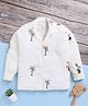 TOONYPORT Cotton Blend Woven Full Sleeves Palm Trees Embroidered Shirt - Cream