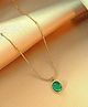 TEULRIP Anti-Tarnish Green Oval Stone Stainless Steel Necklace 5g- Golden