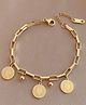 TEULRIP Anti Tarnish Stainless Steel Elizabeth Charm Bracelet 1.5g -Golden