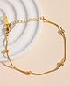 TEULRIP Anti Tarnish Stainless Steel Round Beads Minimal Bracelet or Anklet 3g-Golden