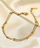 TEULRIP Anti Tarnish Stainless Steel Double Layer Beads Bracelet or Anklet 1.8g-Golden