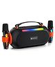 Portronics 25W Apollo 20 Wireless Bluetooth Portable Speaker with Dual Wireless Karaoke Mic, 5 Hour Playtime, RGB LED Light, Bluetooth V5.4, Easy Grab Handle, USB-A Port, Type C Charging(Black)