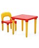 Kids Study Table with Chair Set for Toddlers - Red & Yellow| Durable Material| Study Art & Craft, Activity Table| Easy-Clean Surface| Plug & Play Assembly