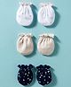 Bubble Pop Interlock Knit Mitten With Star Print Pack Of 3 - Navy Blue Tan & Light Blue