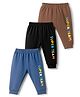 Zero Knit Full Length Fleece Pants with Superteam Text Print Pack of 3 - Black Brown & Royal Blue