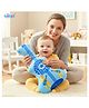 Bubzii Organic Cotton Baby Side Bolster Guitar Shape Soft Support Pillow with Side Guard for Peaceful Sleep  Blue