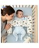 Bubzii Organic Cotton Baby Side Bolster  Guitar Shape Soft Side Guard Support Pillow for Safe & Peaceful Sleep - Blue