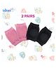 Bubzii Baby Crawling Knee Pads 012M  Soft Anti-Slip Knee Protectors with Non-Slip Round Silicone Dots Design - Black Pink