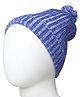 Little Angels Woollen Knit Textured Beanie Cap - Royal Blue - Circumference 35 Cm