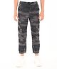 Zion Cotton Woven Camouflage Printed Cargo Joggers - Black