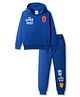 Primo Gino Marvel Terry Knit Full Sleeves Hooded Sweatjacket & Track Pant Set With Avengers Graphics - Navy Blue
