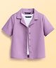 Pine Kids Cotton Woven Half Sleeves Solid Colour Shirt Style Top With T-Shirt - Lavender
