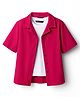 Pine Kids Cotton Woven Half Sleeves Solid Colour Top Style Shirt With T-Shirt - Fuschia