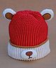 DukieKooky Tere Wool Bear Ears Embellished Cap - Red - Circumference 42 Cm