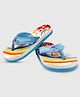 Toothless Floral Printed Flip Flops - Sky Blue