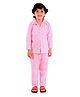Superminis Cotton Knit Full Sleeves Hearts Printed Night Suit Set - Pink