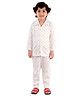 Superminis Cotton Knit Full Sleeves Hearts & Stars Printed Night Suit Set - White